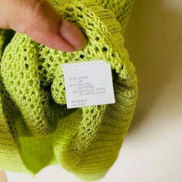 MAG by Magaschoni | Lime Sorbet Open-Knit Tank | NWOT. - Picture 5 of 6